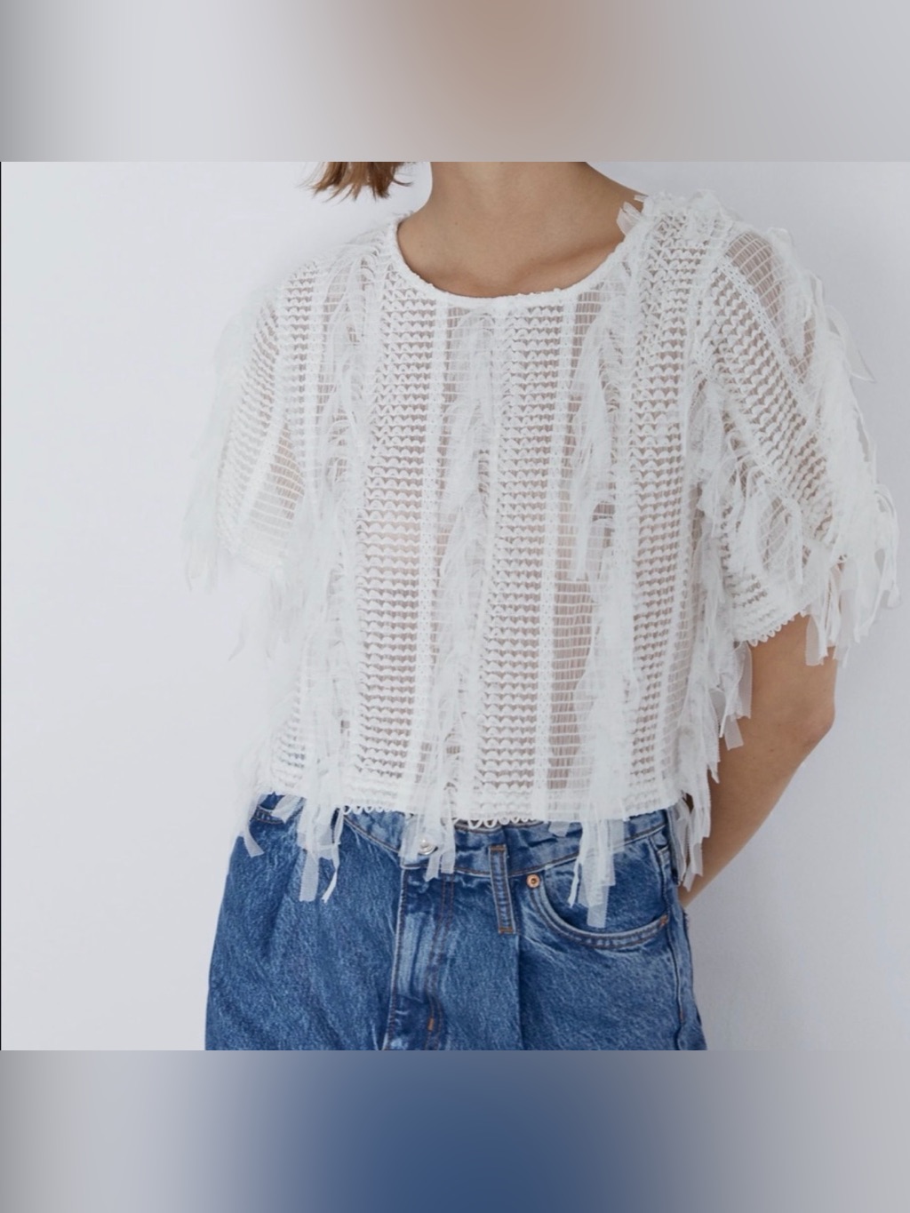 Zara White Sheer Loose Shirt